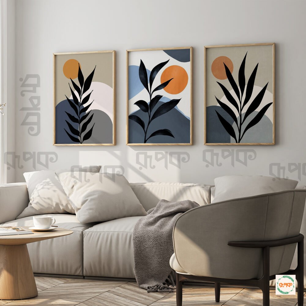 Plant-Inspired Boho Artwork with Texture