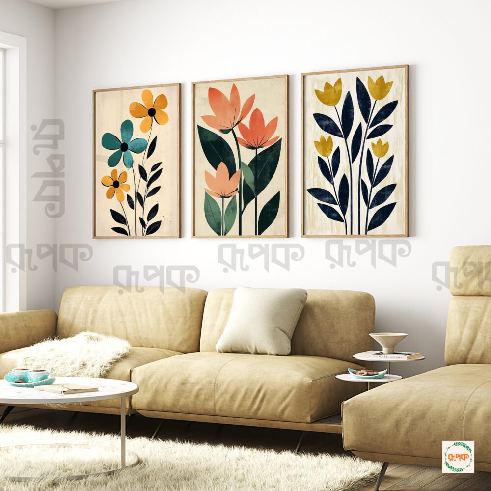 Abstract Foliage in a Boho Minimal Mood Wall Art