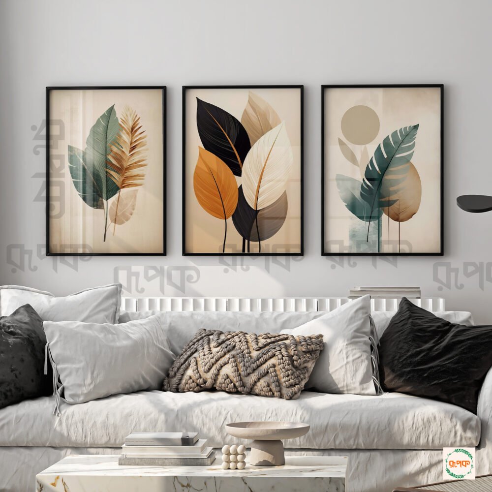 Warm Neutral Boho Artwork for Interior Styling