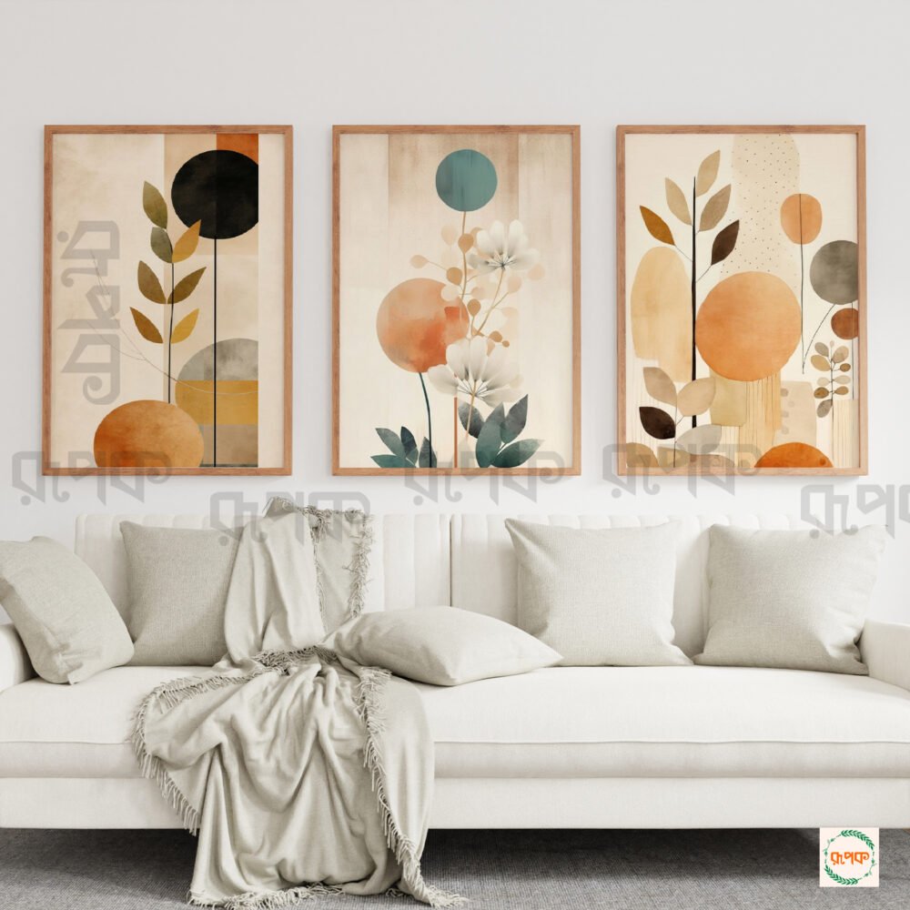 Warm Tone Boho Wall Art for Calm Interiors