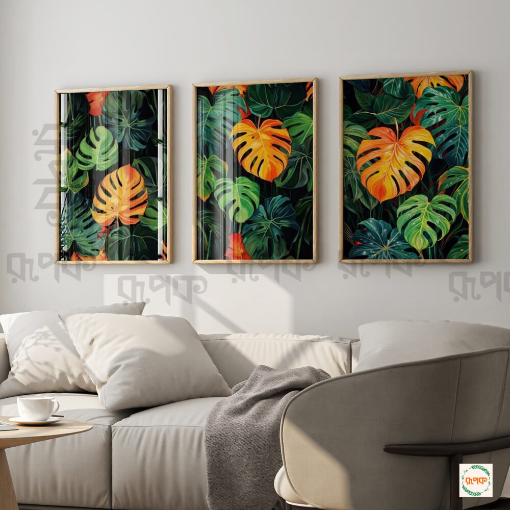 Tropical Plant Wall Frames – Green Monstera