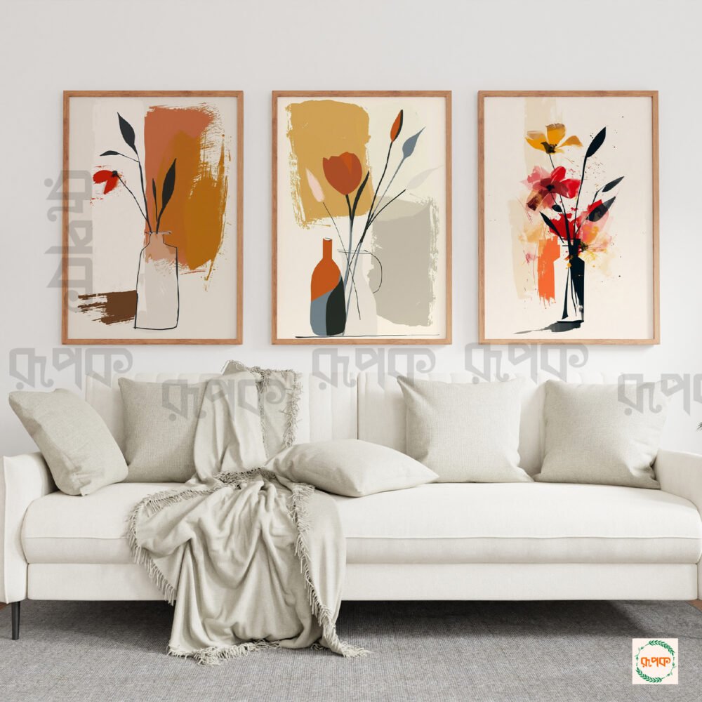 Earth-Inspired Wall Art with Botanical Forms