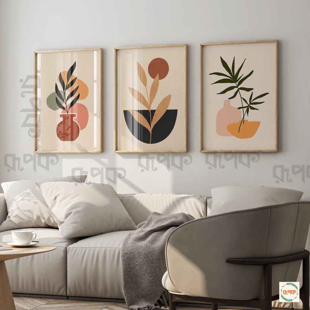Neutral Color Boho Artwork for Living Spaces