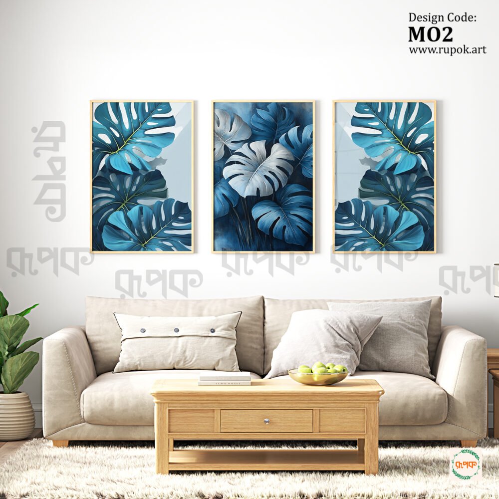Tropical Blue Monstera Posters