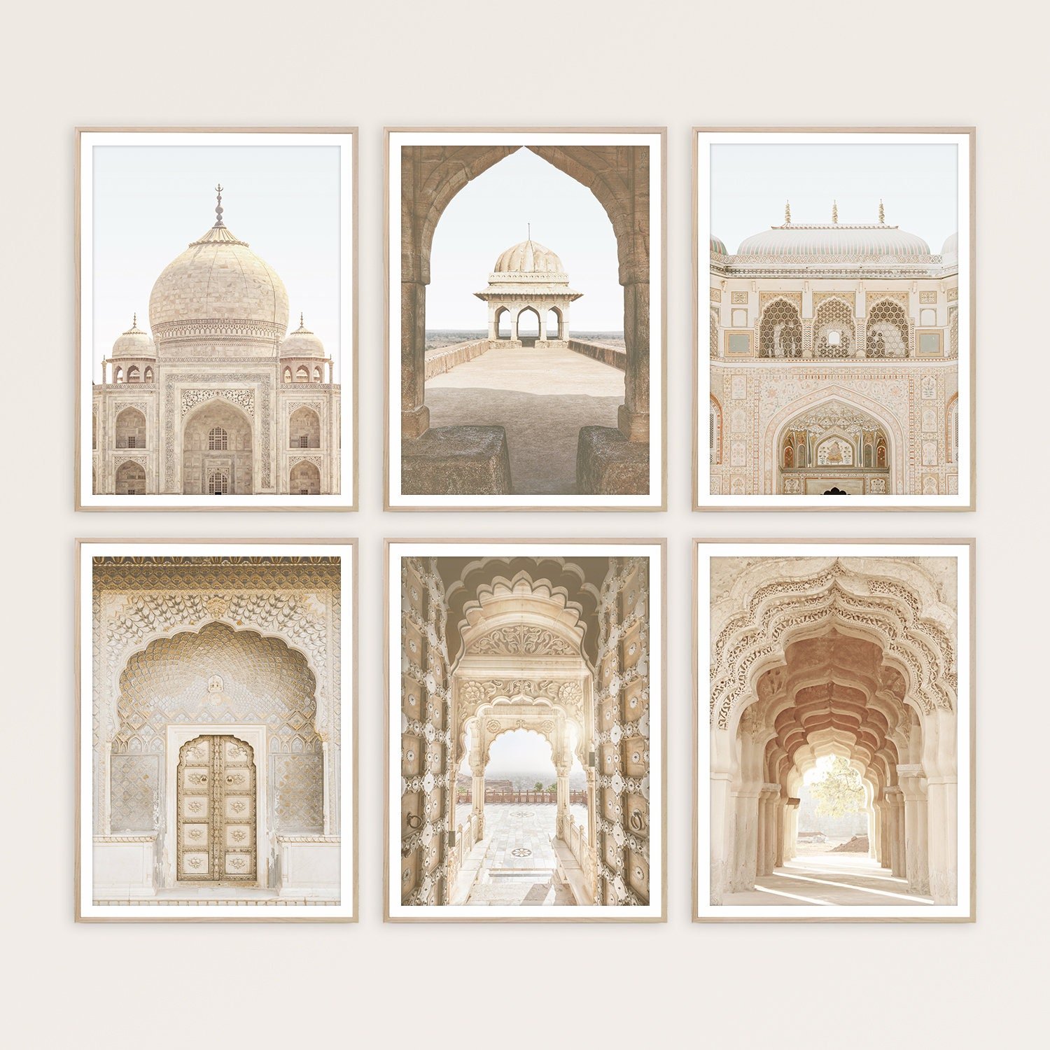 Boho Architecture Wall Art Set of 6