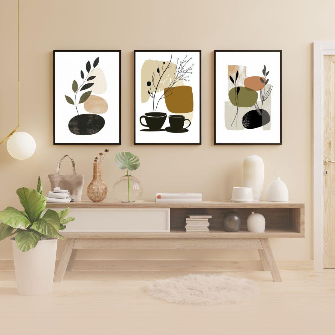 Boho Wall Art Minimalist Art Set of 3