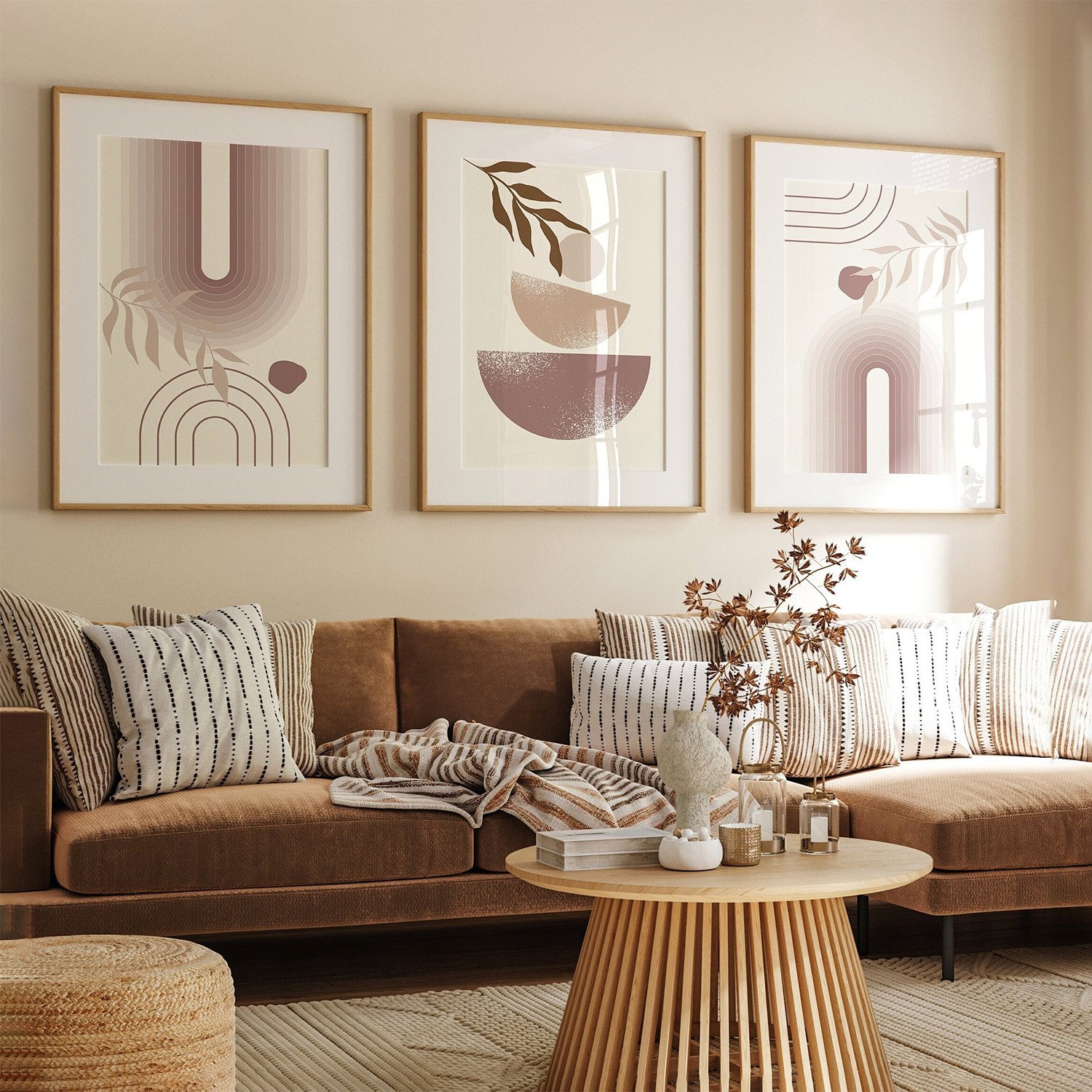 Boho Mid Century Modern Wall Print Set