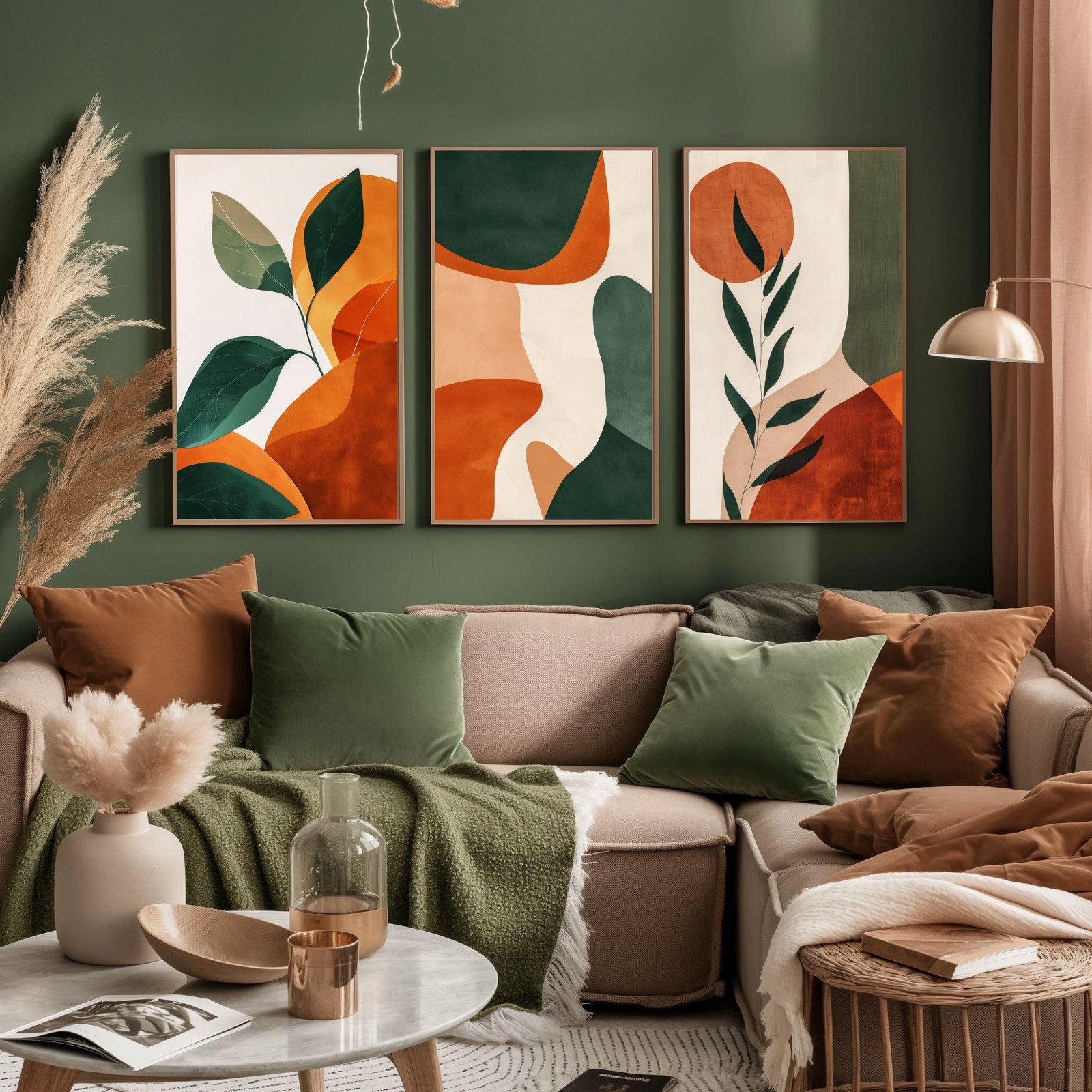 Boho Wall Art Neutral Shapes Set of 3