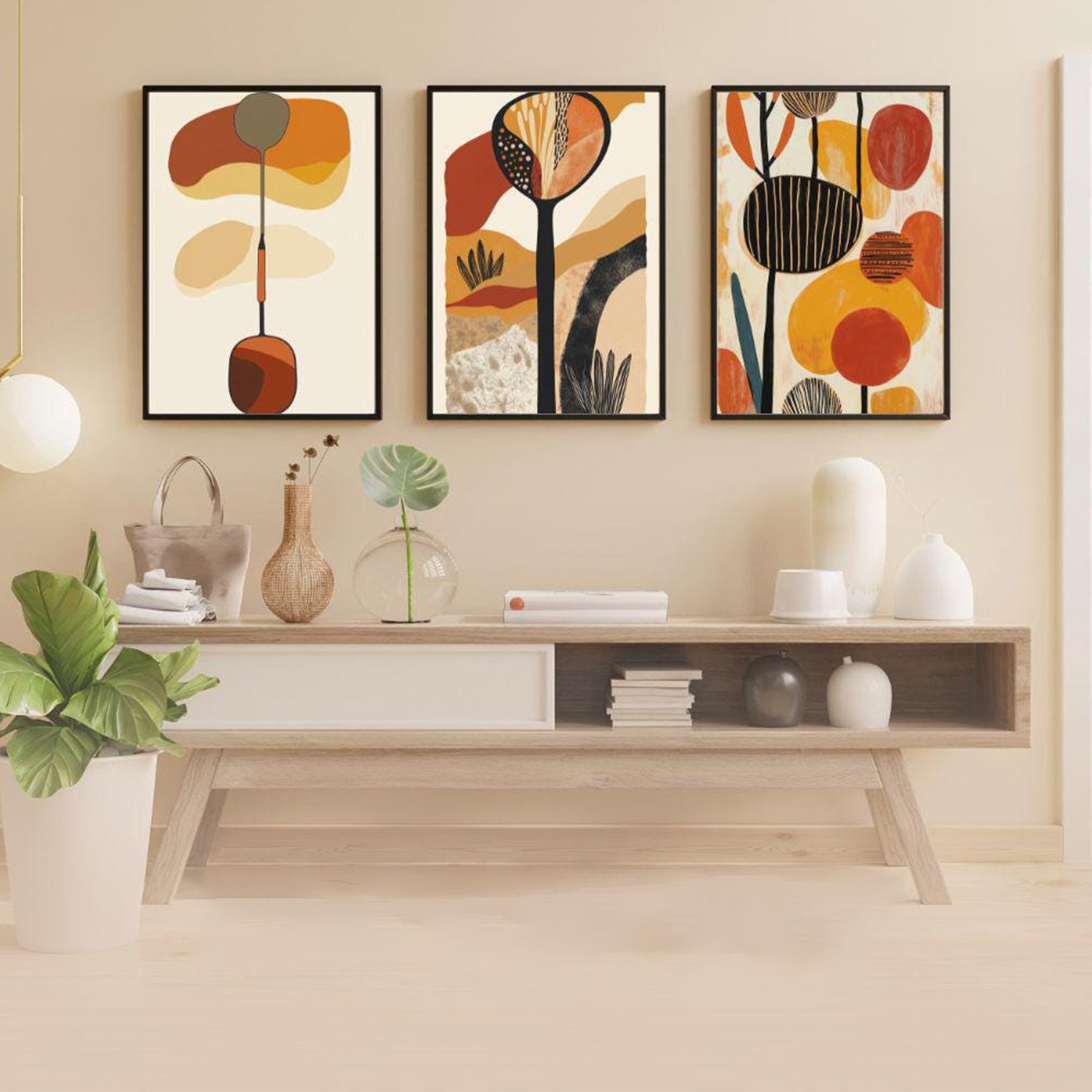 Boho Abstract Earth Tone Home Decor Set